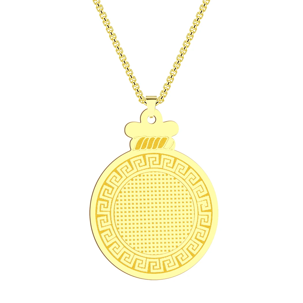 

Stainless Steel Round Mesh Pendant Necklace Simple Jewelry Gifts for Men