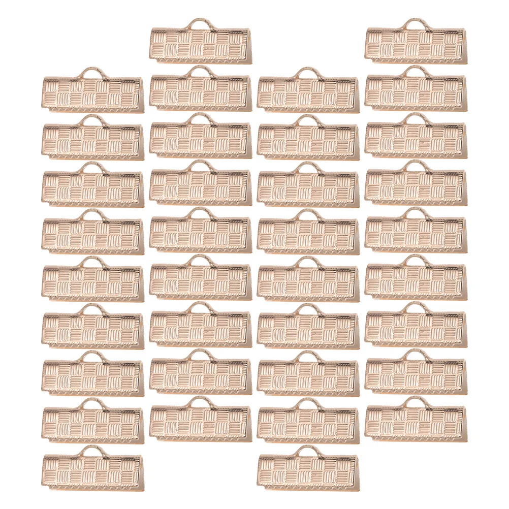 

50Pcs Jewelry Necklace Making Leather Crimp Ends Practical Ribbon Ends Clips