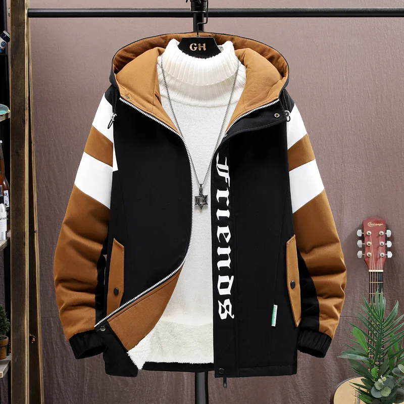 

Men's ded Multicolor Jacket Men Winter New Flannelette Print Coat Casual Fashion Men's Loose Long Sleeved Coats Youth Clothes