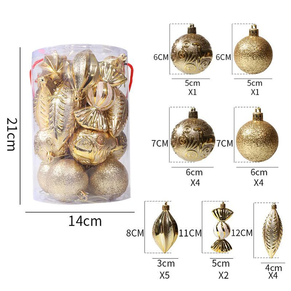 

21pcs Christmas Ball Christmas Tree Home Decoration Pendant Plastic Christmas Ball Gold/Silver/Red/Blue/Rose Gold High Quality