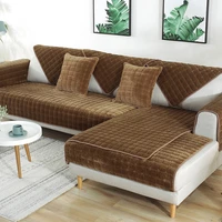 winter plush sofa cover solid color plaid cushion covers l sofa thick flannel slip sofa towel couches for living room home