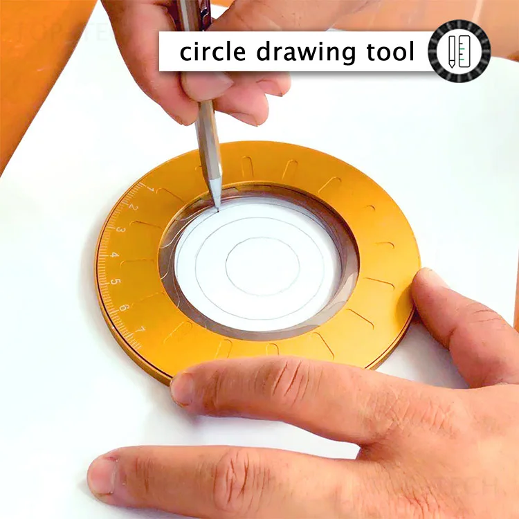 

Adjustable Circle Drawing Tool 304 Stainless Steel Measuring Strong Toughness Wooden Portable Drawing Circular