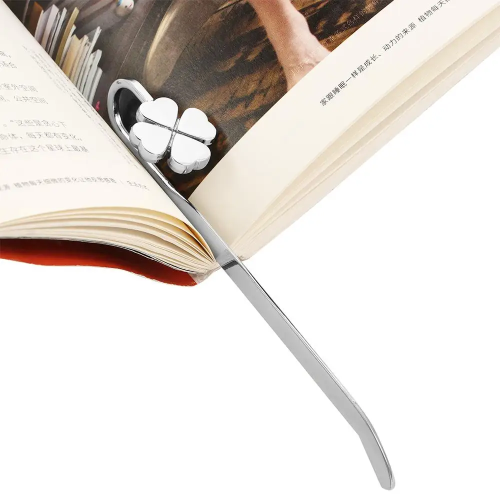 

School Supplies Escolar Clover Book Marks Books Holder Bookmarks Metal Bookmark