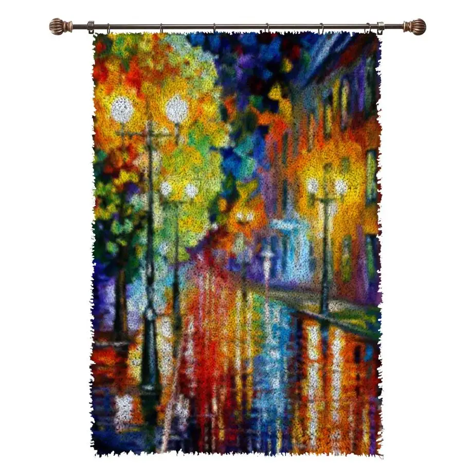 

landscape Latch Hook Rug Kit DIY Carpet Handcraft Segment Embroidery Practical Sofa Cushion Carpet Embroidered