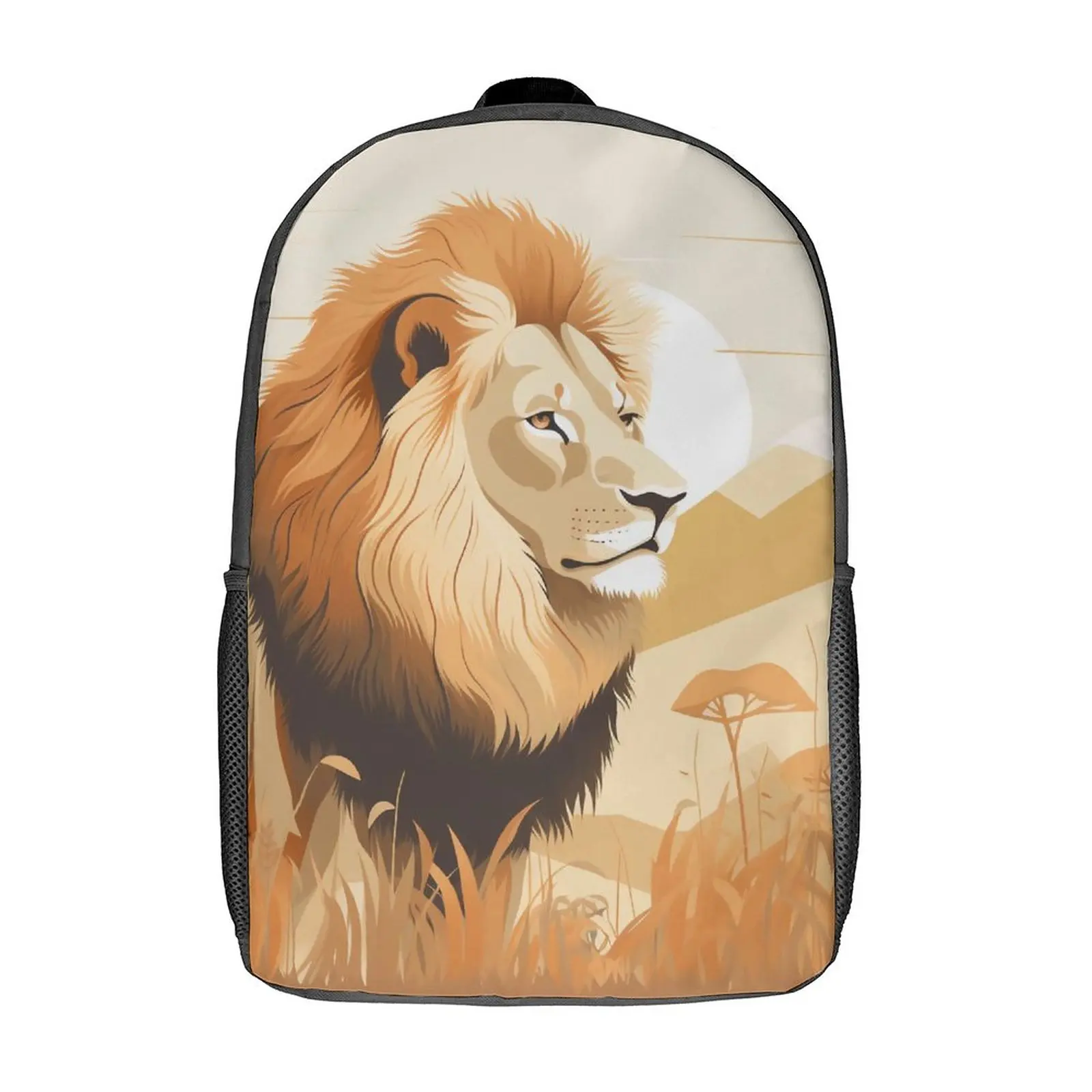 

Lion Backpack Soft Colors Natural Harmony College Backpacks Men Designer Breathable School Bags Kawaii Rucksack
