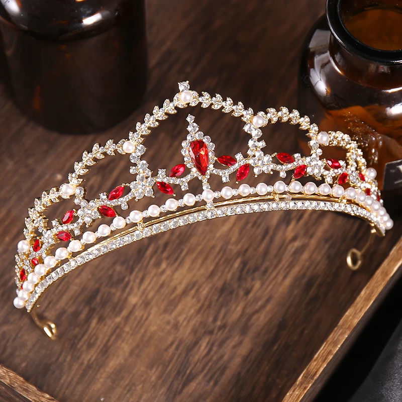 Rose Gold Queen Princess Wedding Hair Ornaments Bridal Diadems Jewelry