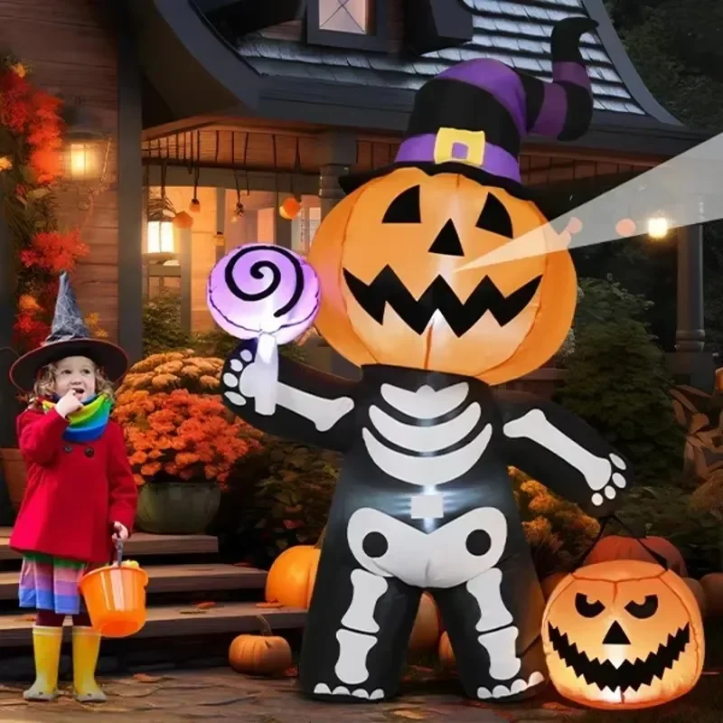 1 8 м/6 футов Хэллоуин надувной череп призрак модель тыквы встроенный светодиодный