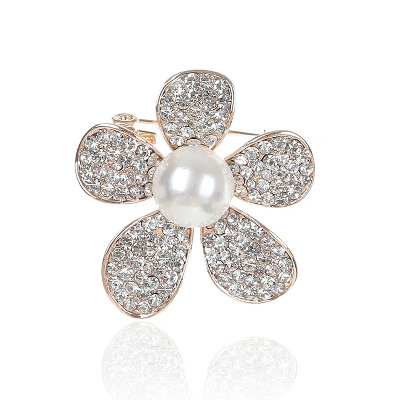 

Retro Pearl Flower Brooches for Women Suit Rhinestone Jewelry Brooch Pins Scarf Buckle Clothing Accessories Banquet Party Gifts