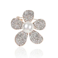 retro pearl flower brooches for women suit rhinestone jewelry brooch pins scarf buckle clothing accessories banquet party gifts