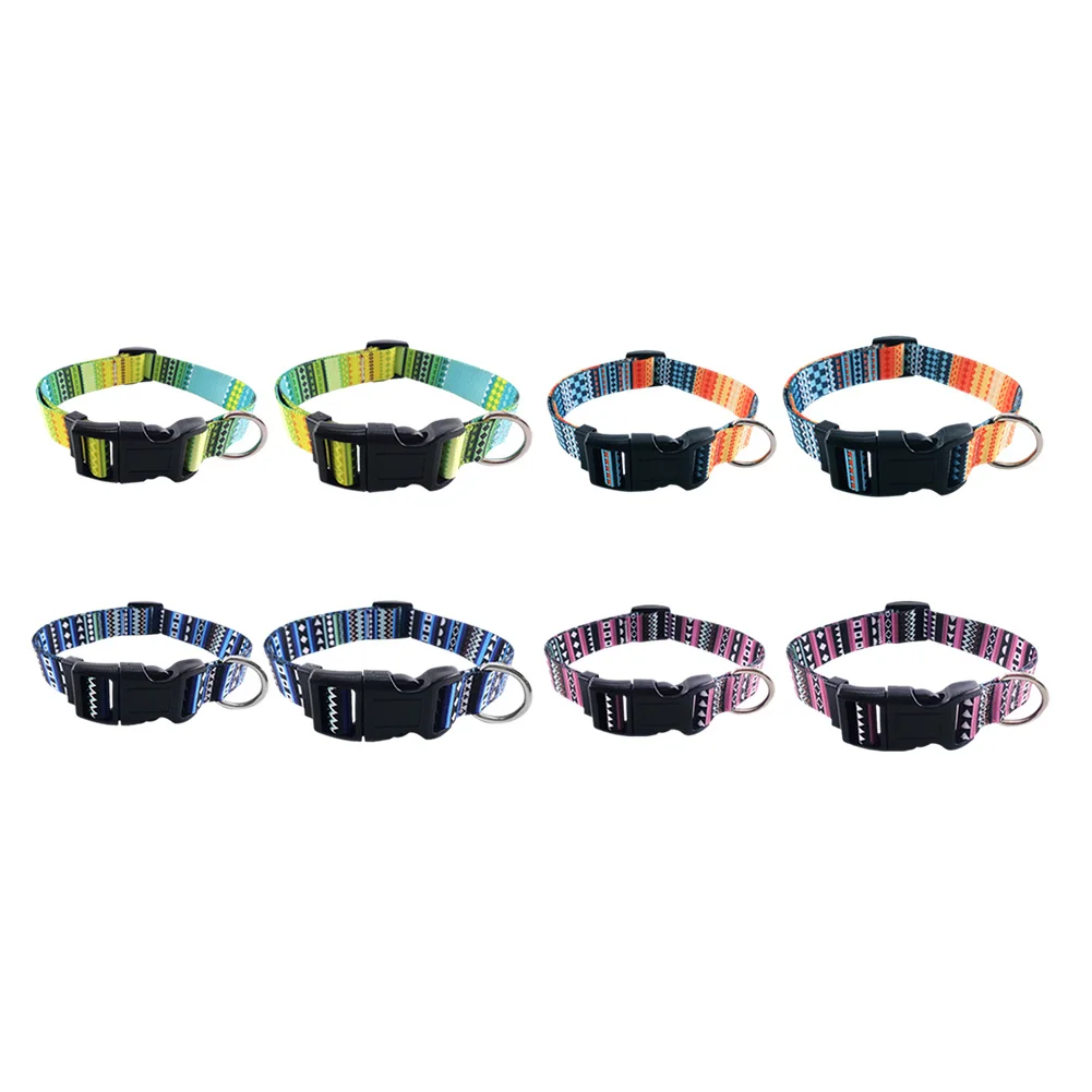 

Bohemia Dog Collars Pets Puppy Vintage Collar with Plastic Stainless Steel Buckle Dog Traction Rope Pet Supplies