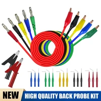 22pcs 4mm double ended plug back probe kit multimeter test lead alligator clip clamp test cable wire with 30v back probe pins