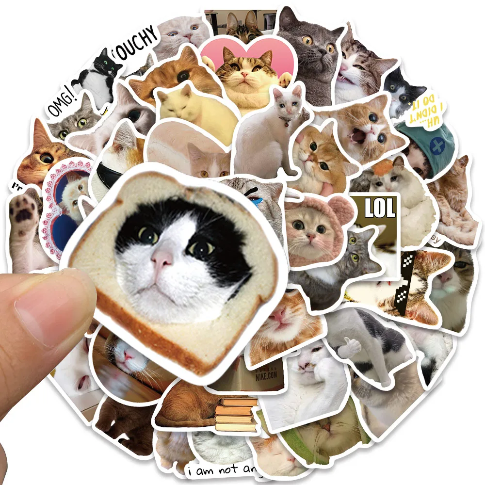 

Водонепроницаемые виниловые наклейки с котами 50 шт.