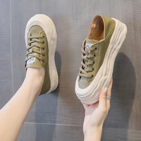 internal increase womens shoes 2022 new summer all match breathable thick bottom sports casual leather womens shoes