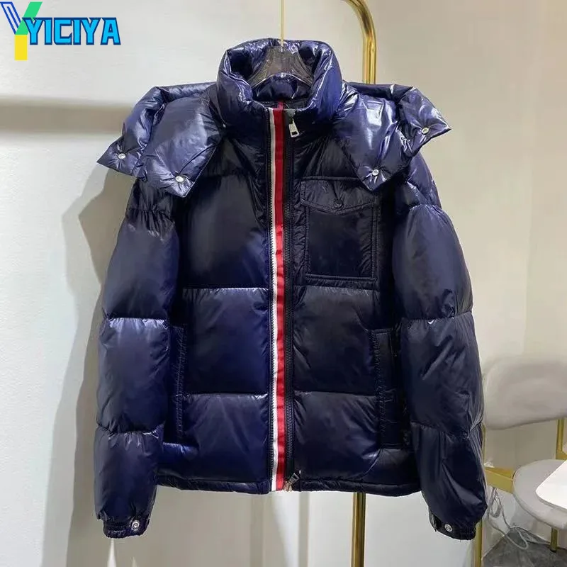 

YICIYA hood down jacket Moncl brand black oversize hooded bomber women winter High quality Varsity Female American Jackets coat