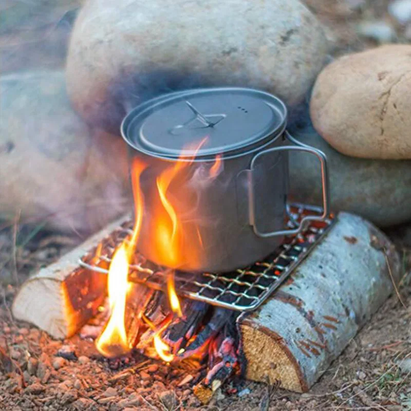 

2 PCS BBQ Grill Heating Stoves Multifunction Camping Barbecue Grill Firewood Stove Stainless Steel Camping Cooking Supplies