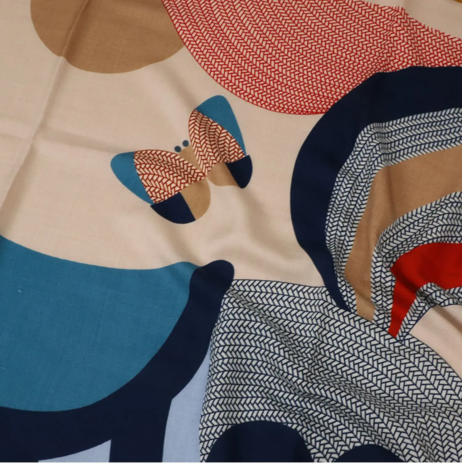 Шёлковый шерстяной кашемировый шарф с принтом животных женские шали большим