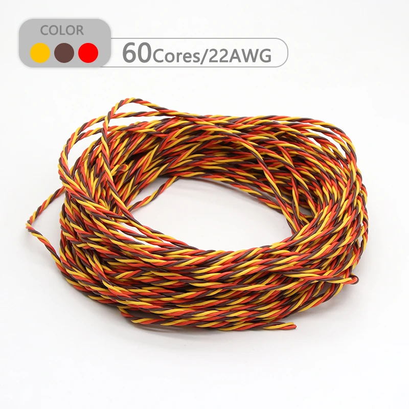 51020 м 22AWG 26awg 3060 сердечник 3-ходовой поворотный удлинитель сервопривода JR Futaba витой провод для радиоуправляемой модели (art.: 3920c05ea19cd) - 3920c05ea19cd