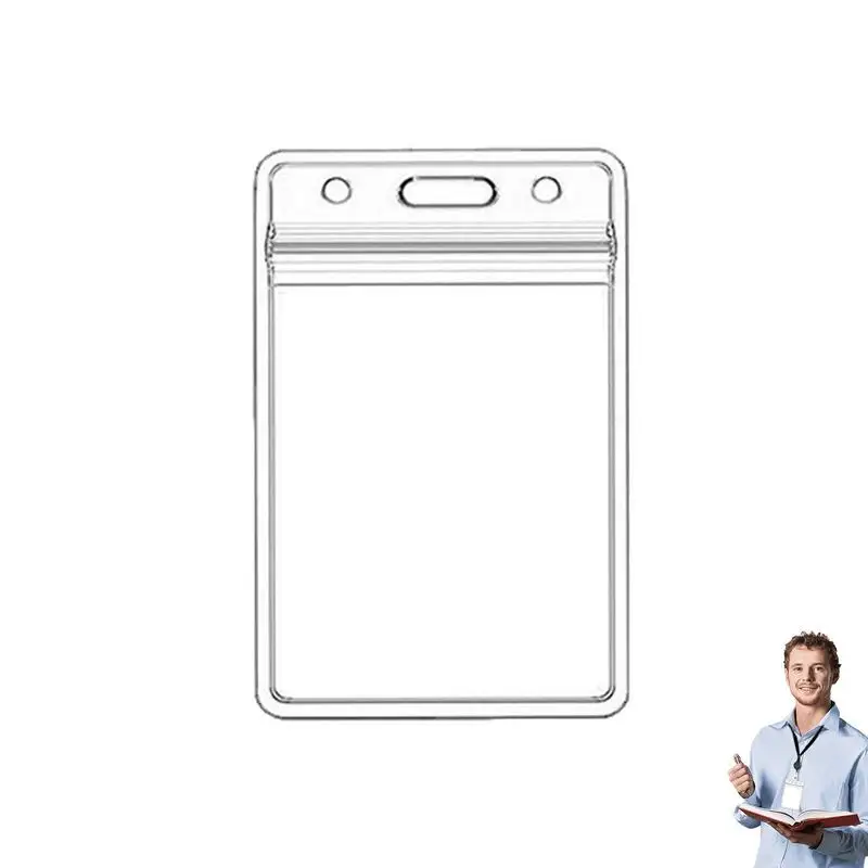 

Clear ID Badge Holder Waterproof Clear Name Tag Protector Office Supply Card Badge Holder For Credit Cards Pass Cards Hotel Key