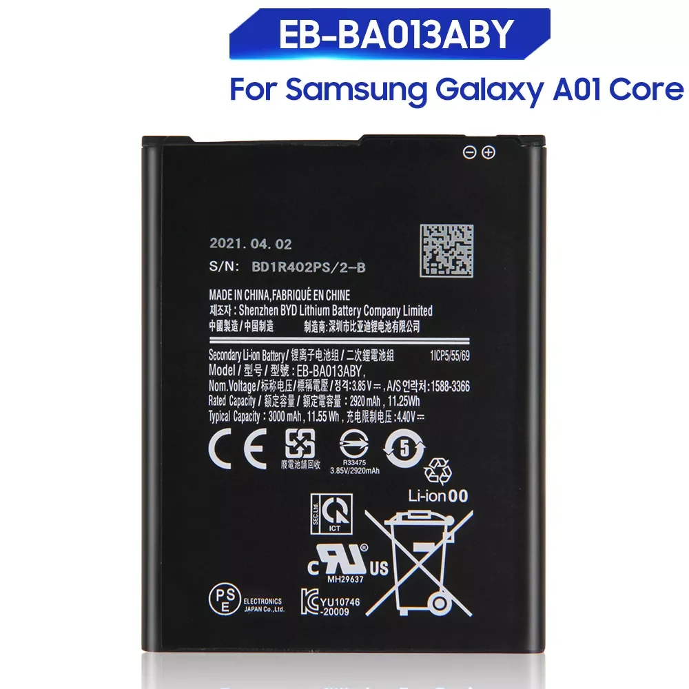 

2023New Original Replacement Battery For Samsung Galaxy A01 Core EB-BA013ABY Genuine Battery 3000mAh