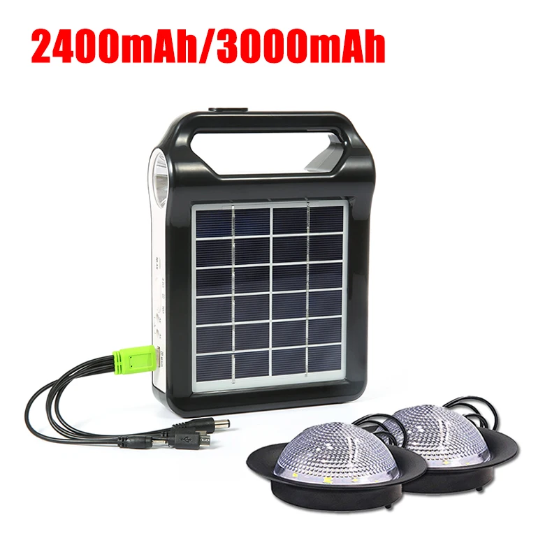 

Portable Outdoor 6V Rechargeable Solar Generator Solar Energy System with Flashlight Emergency Power Supply for Lighting Camping