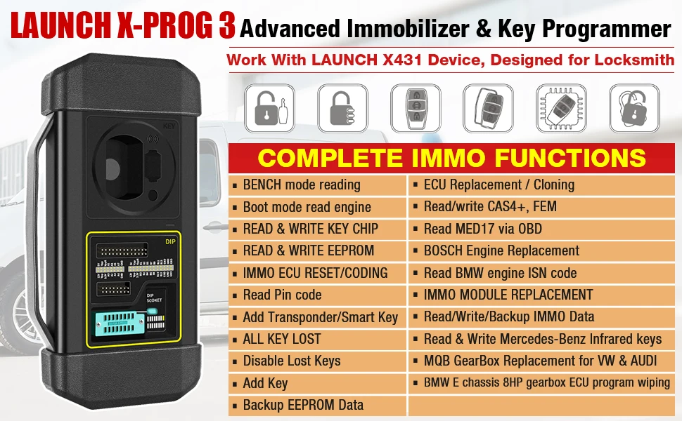 LAUNCH X431 X-PROG3 Advanced Key Programmer Diagnostics Tool для V/V+ PRO3S+ Pro3 Pro5 и PAD III V