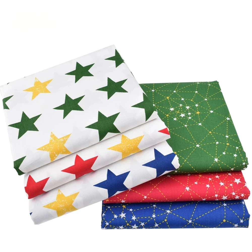 

6pcs/Lot Twill Cotton Fabric Star Series Patchwork Cloth DIY Sewing&Quilting Fat Quarters Material For Baby&Kids 20*25cm