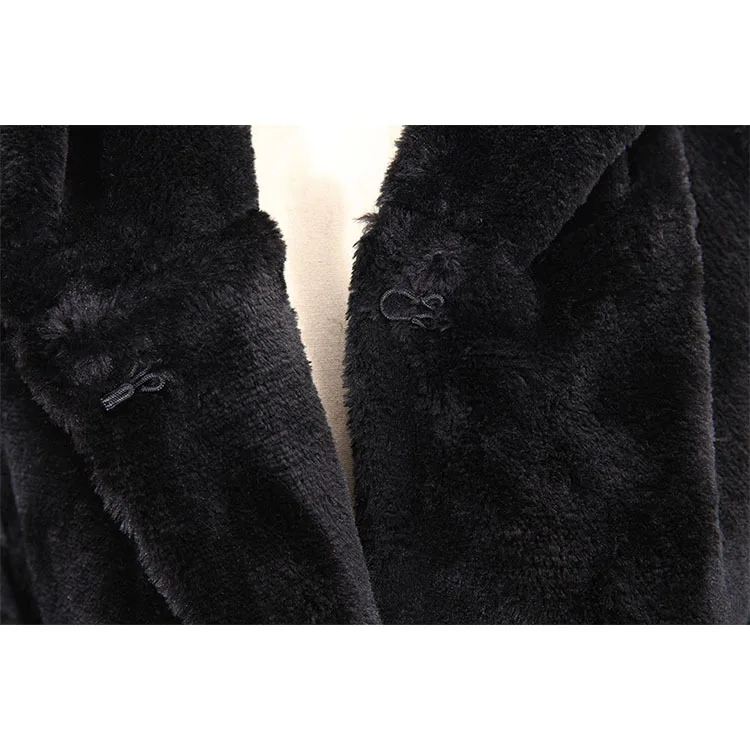 Autumn and winter new imitation fur jacket hooded cotton jacket thick long plush fur jacket women's coat trench coat