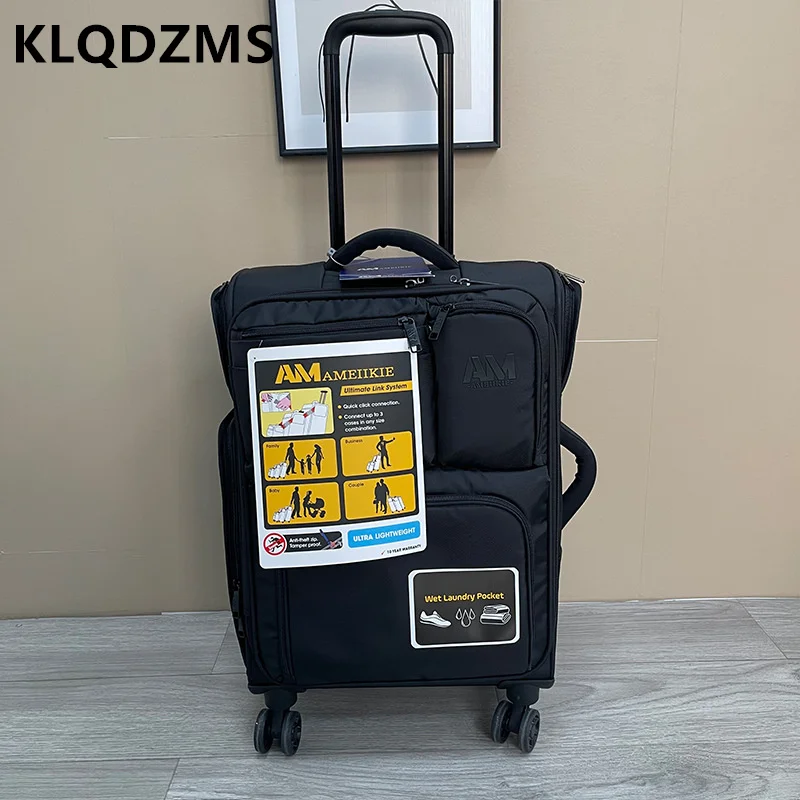 

KLQDZMS 20"24"29Inch High-quality Luggage Oxford Cloth Trolley Case Large Capacity Waterproof Boarding Box Rolling Suitcase