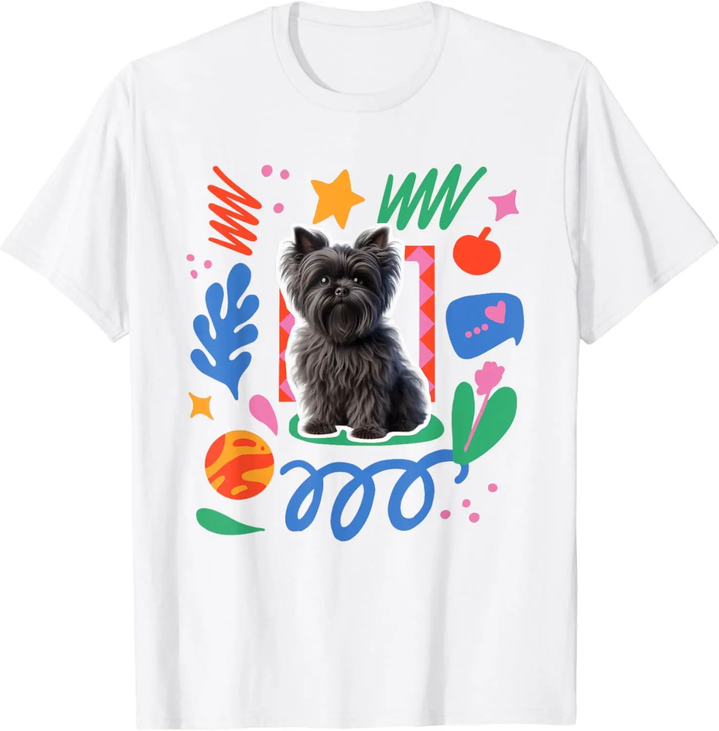 Футболка Affenpinscher с принтом собаки игривый дизайн хлопковая рубашка в стиле ретро