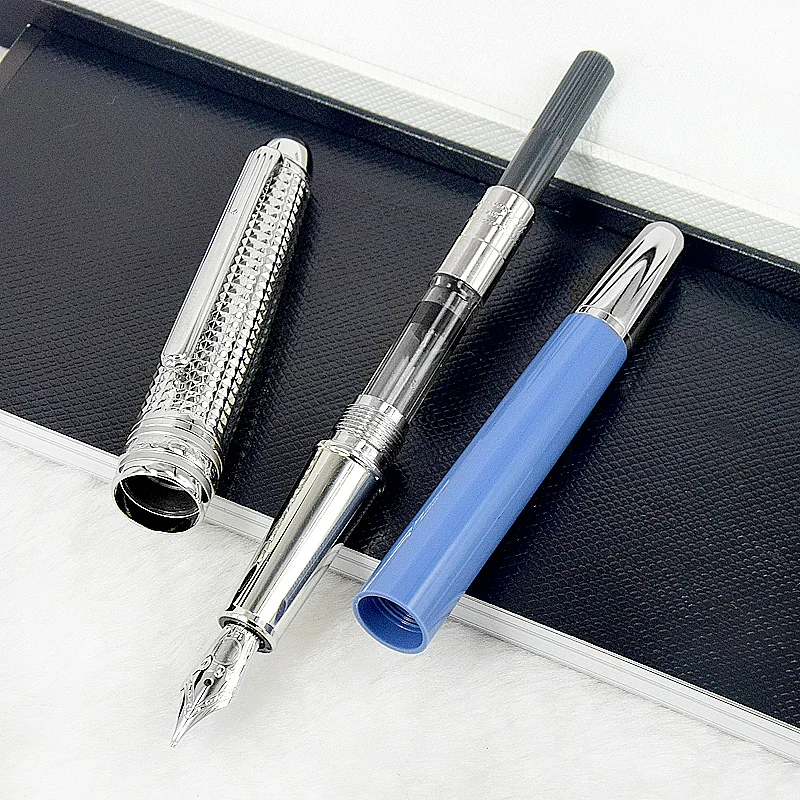 MSS Glacier Doué M-163 Ice Blue Rollerball / Fountain Pen Luxury MB Stationery With Serial Number + Leather Pouch images - 6