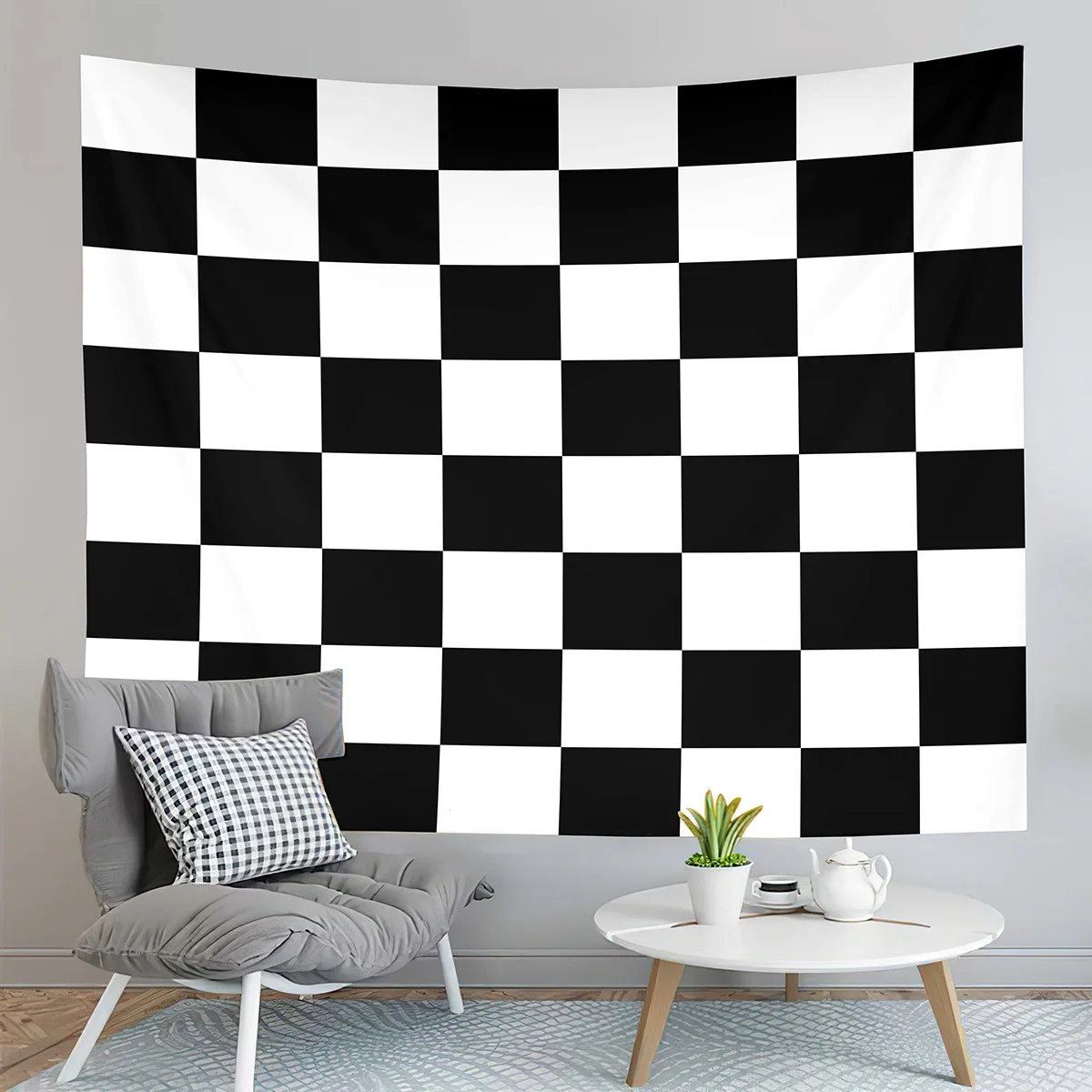 

Checkerboard Tapestry Black and White Pattern Tapestry Abstract Style Tapestry Wall Hanging Tapestries Living Room Bedroom Dorm