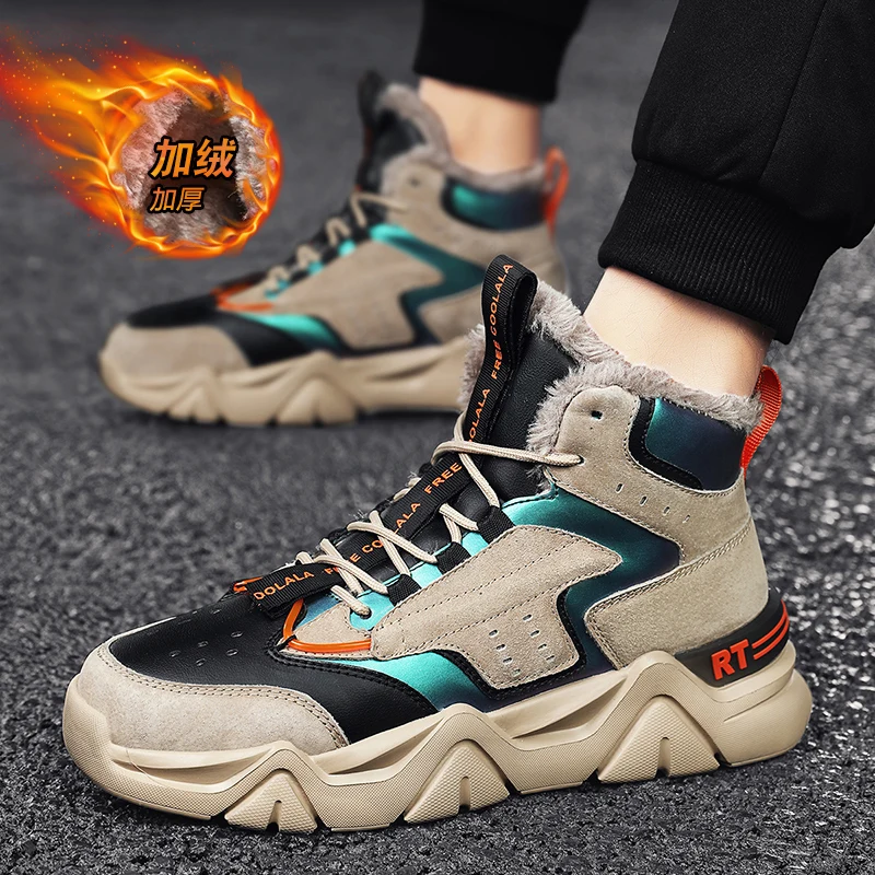 Men New Shoes For Men Winter Warm Chunky Sports Shoes Comfortable Anti-slip Men's Vulcanized Shoes