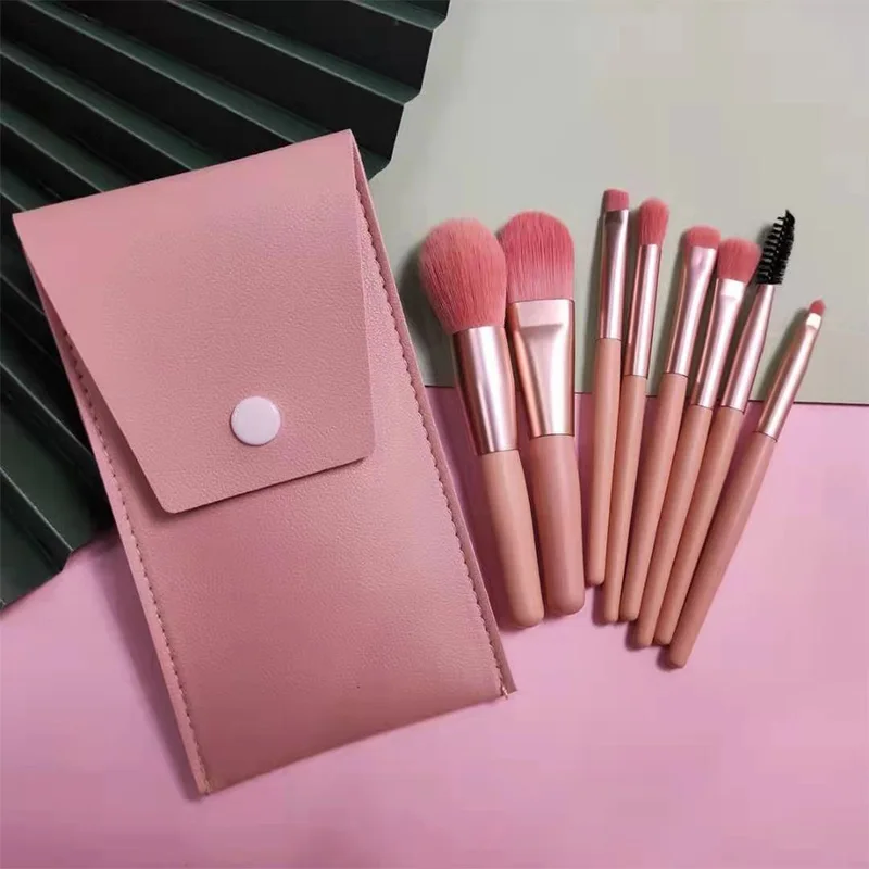 

Portable Travel Mini Makeup Brushes Set Eye Shadow Eyebrow Lip Foundation Comestic Tool Brochas Maquillaje Bag Choose