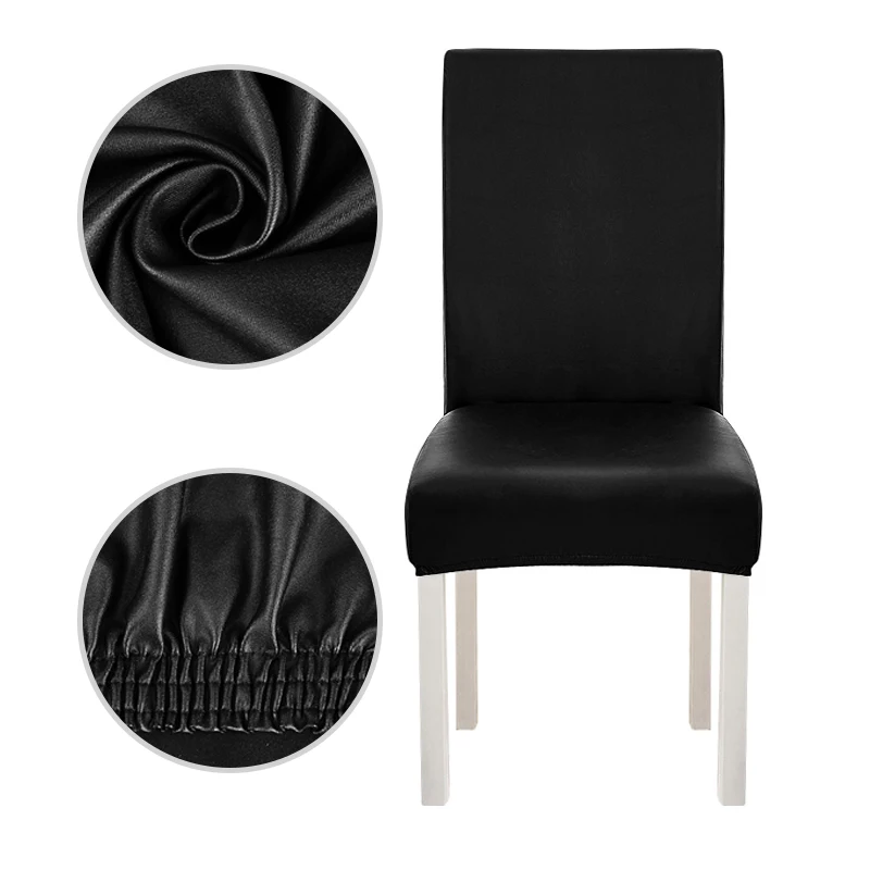 

1 Piece PU Fabric Material Chair Covers Waterproof Dining Seat Chair Covers Hotel Banquet Seat Covers Chair Protector