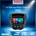 Автомобильный мультимедийный плеер 2 Din для Toyota Aygo, Citroen C1, Peugeot 107, 2005-2014, 7 дюймов, GPS-навигация, Android, Авторадио