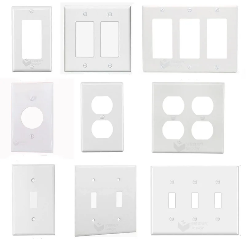 12 Types US White Plastic Frame Customize DIY Socket Power Outlet Free Combination Single Double Triple Panel 16A AC 110-250V