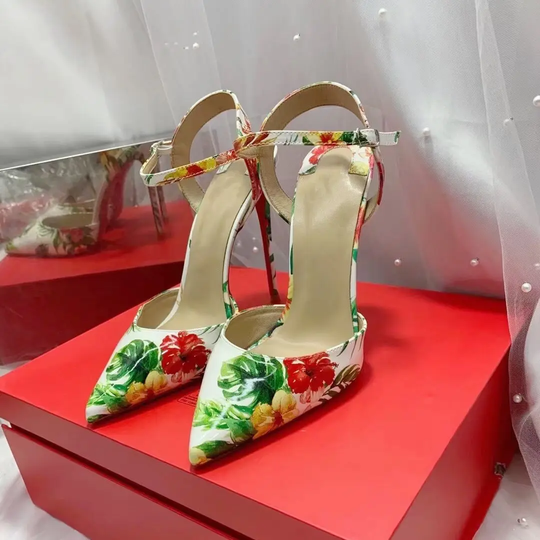 

Doris Fanny New Arrival Multicolor Printed Women Stiletto High Heel Slingback Pump Shoes 12cm/10cm/8cm