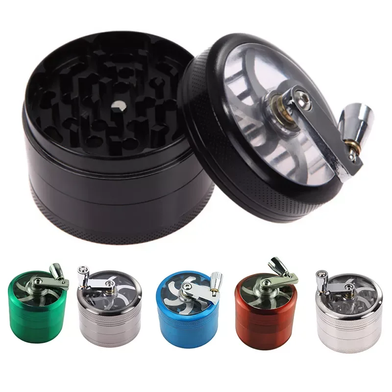 

Herbal Crusher Tobacco Grinder Smoke Manual Kitchen Herb Metal Layer Grinders Spice Mill Cigarette Accessories