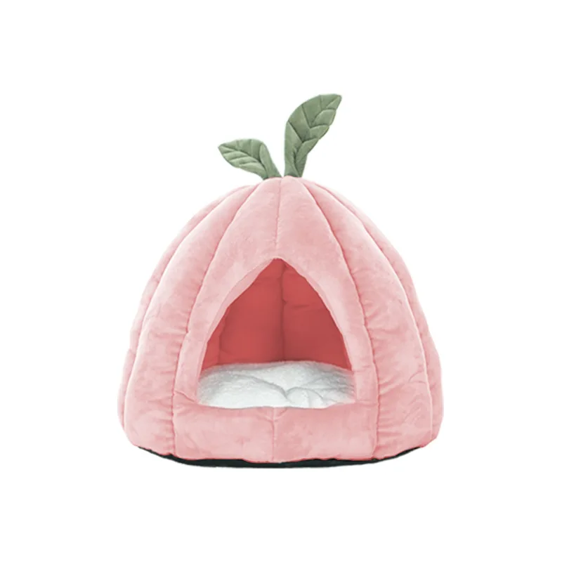 

Winter Semi-closed Warmth Velvet Thickened Round Detachable Movable Cat Cave Litter Bed