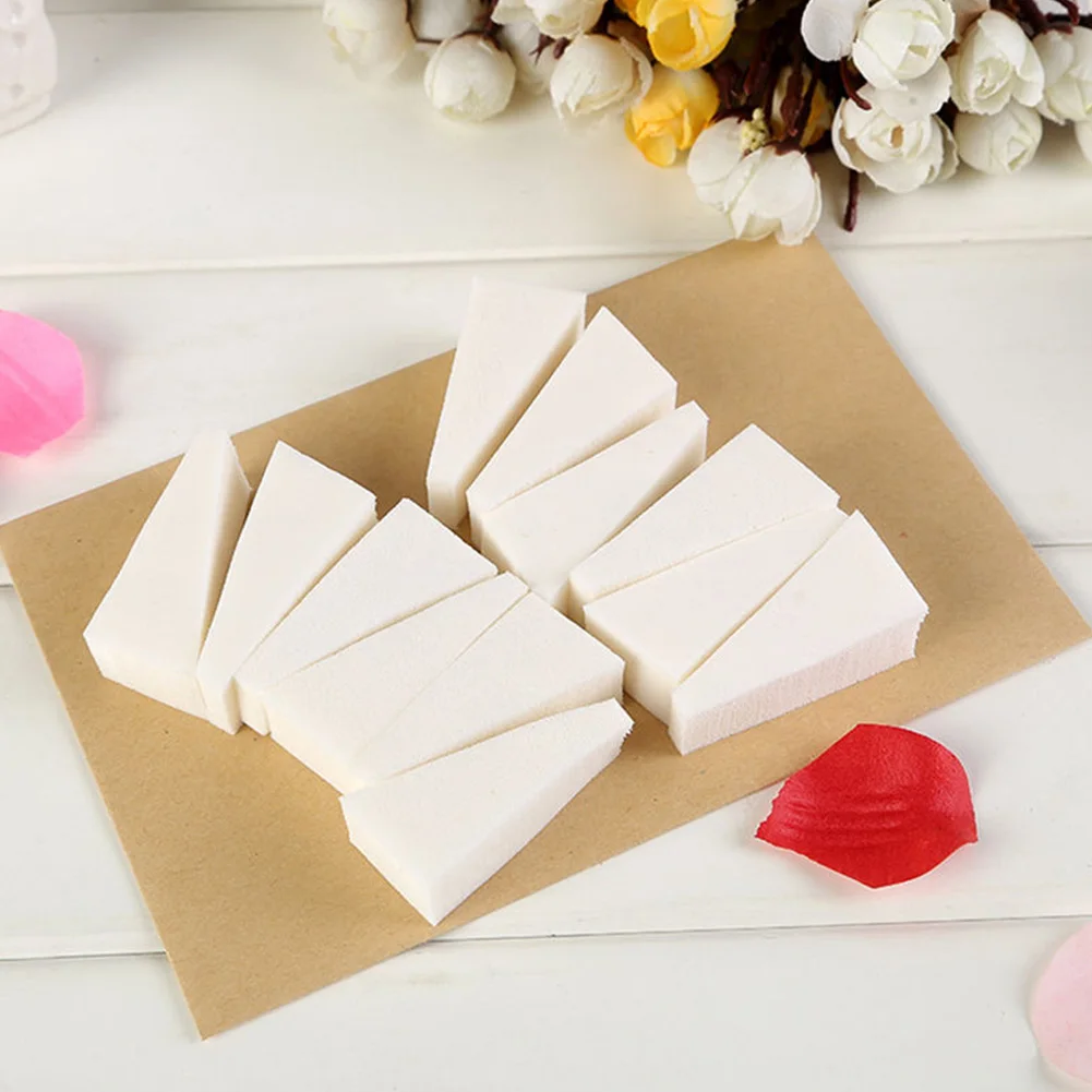 

20pcs Soft Trapezoid Makeup Tool Accessories Double Sided Casual Portable Facial Reusable Sponge Powder Puff