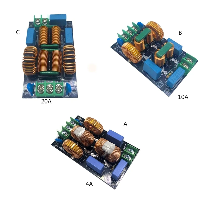 

3-ступенчатая плата фильтра питания 4A 10A 20A AC 110V 220V фильтр FCC