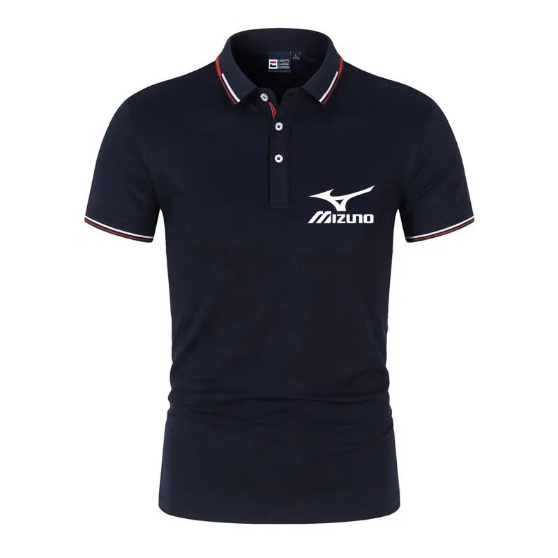 

High Quality Men's Breathable Polo Shirt Summer New Mizuno Cotton Men's T-Shirt Casual Lapel Shirt Fashion Short Sleeve S-4XL