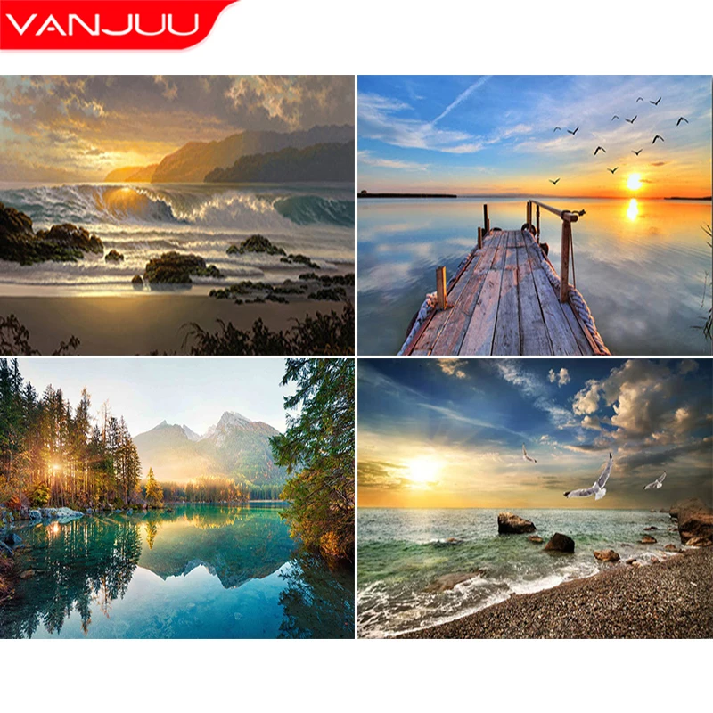 

Набор для алмазной живописи Seascape 5D, пейзаж, алмазная вышивка, картина, полная Алмазная мозаика, сделай сам, Смола Стразы, домашний декор, подарок