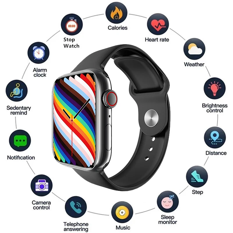 

1.9'' IP68 Waterproof SmartWatch For Men Custom Watch Face Bluetooth Call Wristwatch 2022 New Smart Watch Women Pk W37 W27 Pro