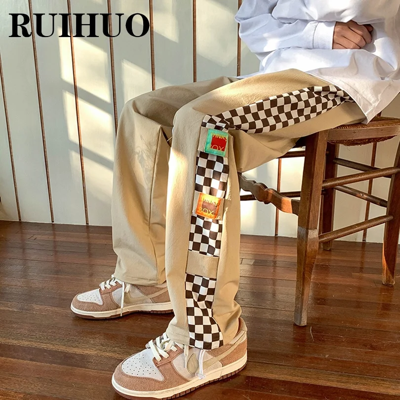

RUIHUO Casual Pants Men Clothing Fashion Chinese Size 2XL Streetwear Trousers Mens Work 2022 Spring New Arrivals