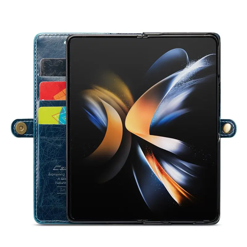 Phone , Case PU  Flip Phone Case with [Card Slot] [Stand Function], Foldable Phone Case for Samsung Galaxy Z Fold 4 5G Case - Bl