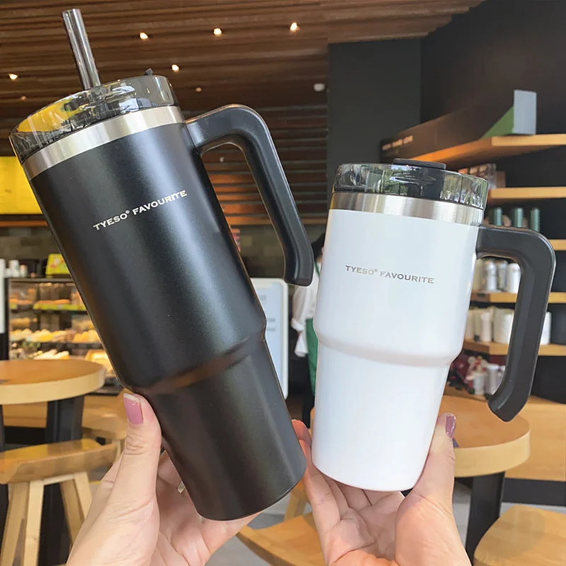 

30oz 20oz Portable Handle Stainless Steel Thermos Cup for Coffee Tumbler with Straw Water Bottle Beer Mug taza termica cafe