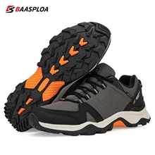 Baasploa 2022 Men Hiking Shoes Non-slip Sneaker Wear-resistant Outdoor Shoes Leather Waterproof Plus Size 41-50 Climbing Shoes