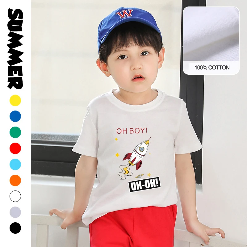 

2022 Kids Boy T-shirt Girls Cartoon Tops Cute Baby Cotton Tees Summer Clothes Toddler Fashion T Shirts Children Top Costume 14Y