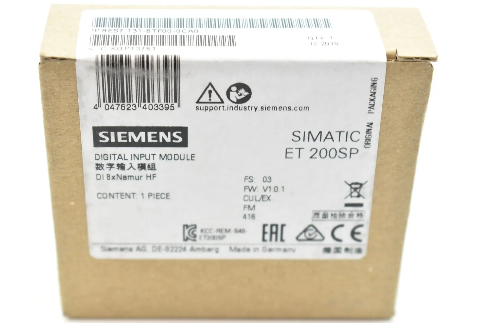 

Совершенно новый Siemens 6ES7131-6TF00-0CA0 6ES7131 6TF00 0CA0